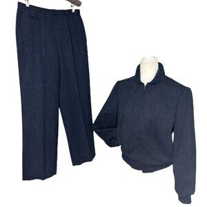 Pendleton vintage 50s -60s 2 Piece Set Navy Wool Jacket Coat & Pants Size Medium